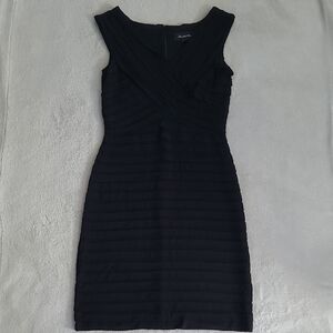 Scarlett Nite Black Sheath Dress Size 10 Ruched Cocktail Wedding Classic Chic